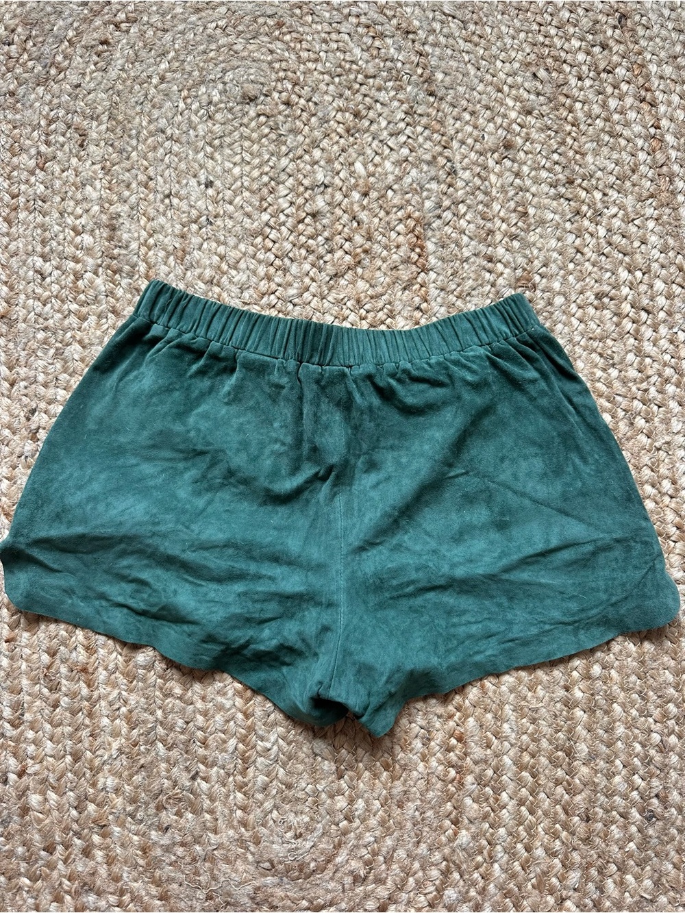 HM Genuine Leather Suede Green Shorts - Picture 4 of 7